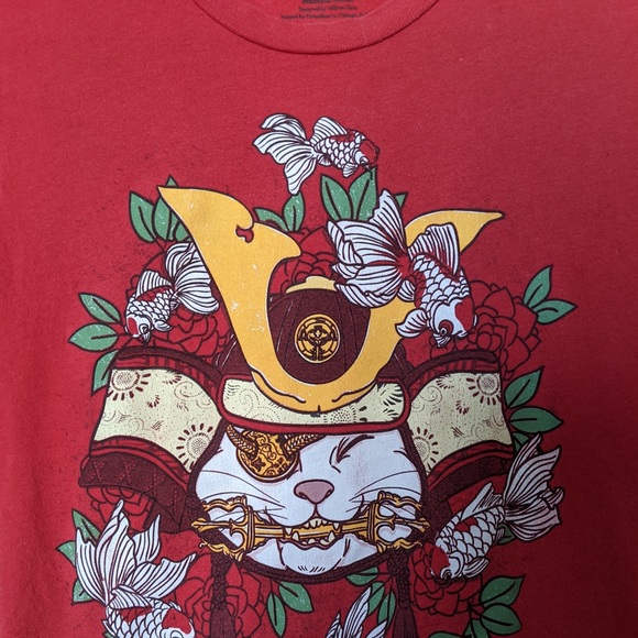 Threadless bountiful catch samurai cat t-shirt size small - Picture 2 of 3